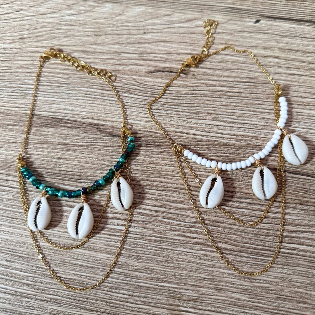 Beaded Cowrie Seashell Arm Band image 3