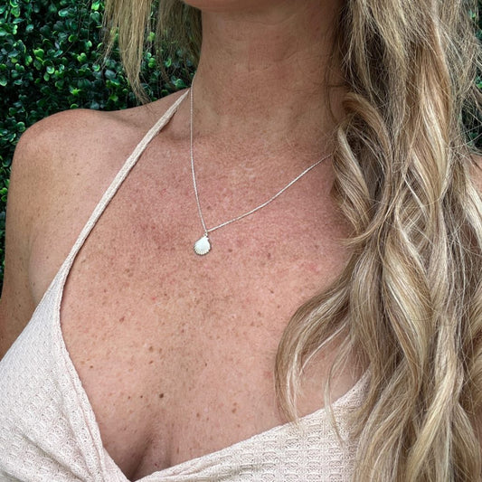 Dainty Sterling Silver Seashell Necklace image 0