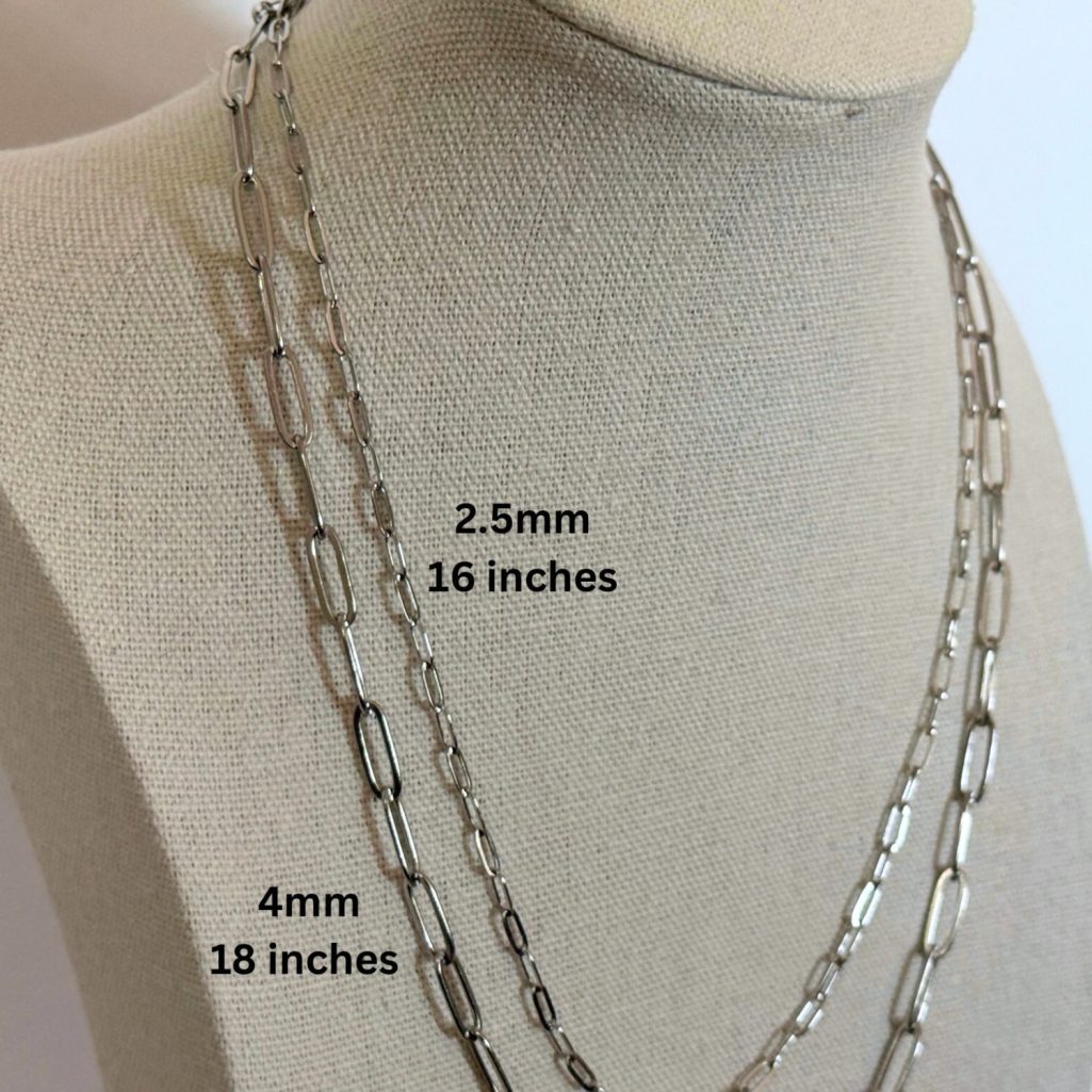 Paper Clip Necklace - 4mm - Stainless Steel image 4