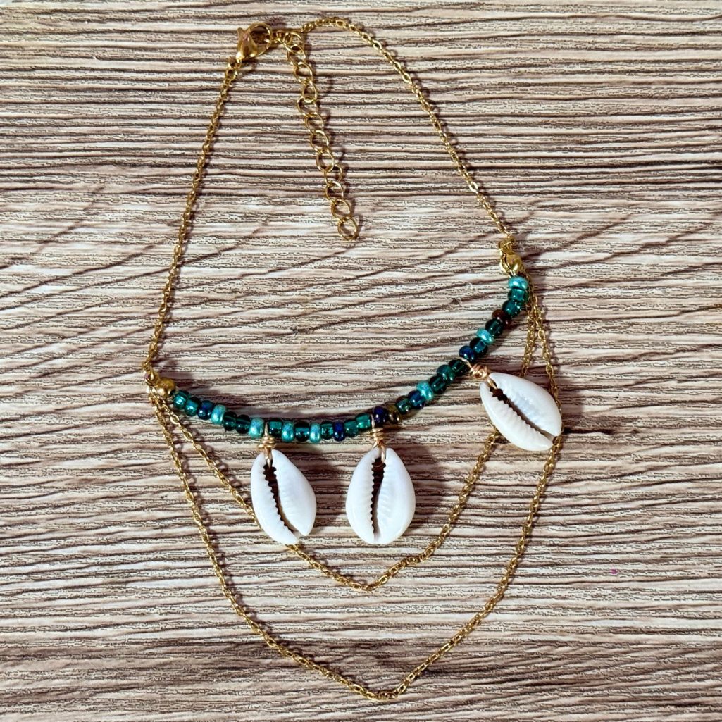 Beaded Cowrie Seashell Arm Band image 4