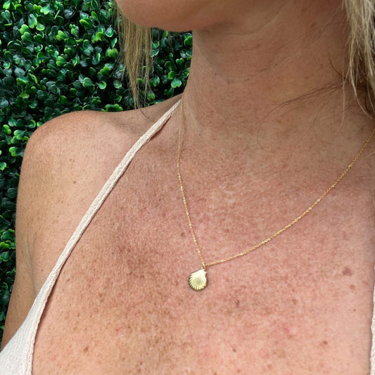 Dainty Gold Filled Seashell Necklace - 18 inches image 0