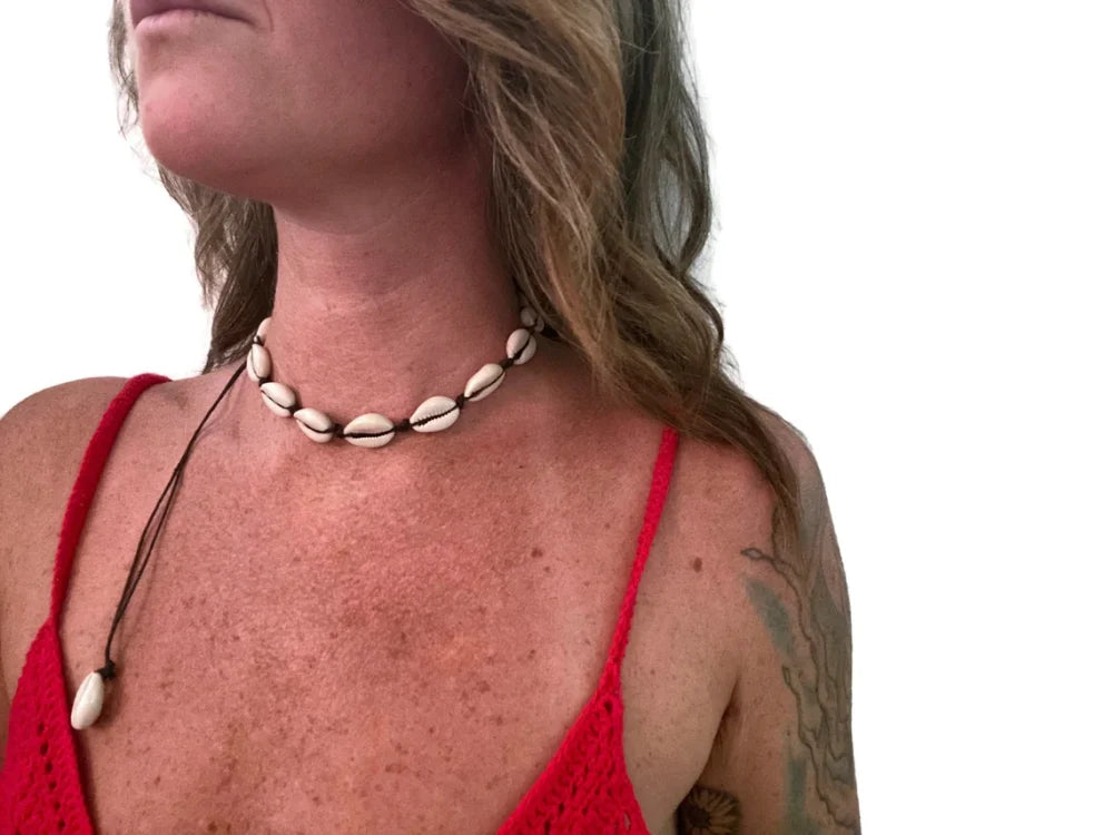 Cowrie Seashell Necklace and Headband image 5