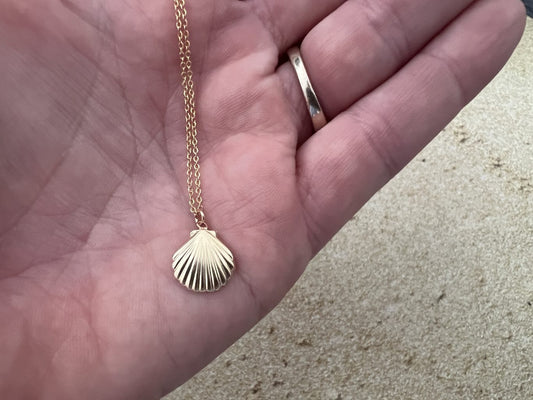 Dainty Gold Filled Seashell Necklace - 18 inches image 1