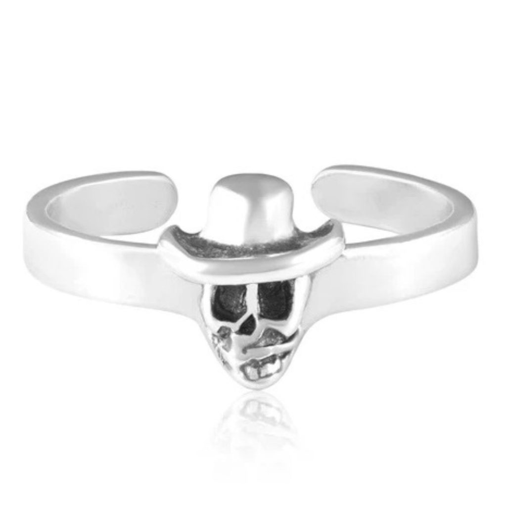 Skull Hat Sterling Silver Toe Ring image 0