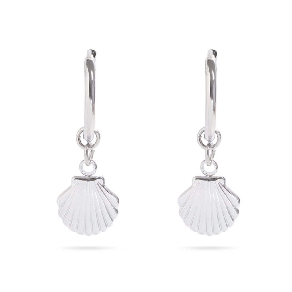 Huggie Seashell Earrings - Stainless Steel image 0