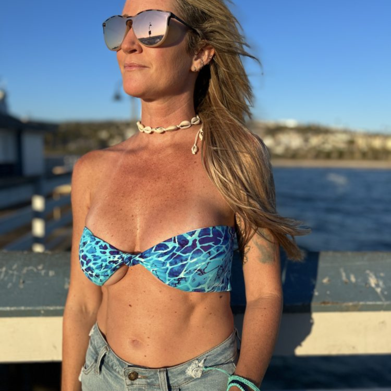 Sandbar Strapless Bikini Top - Blue Lagoon