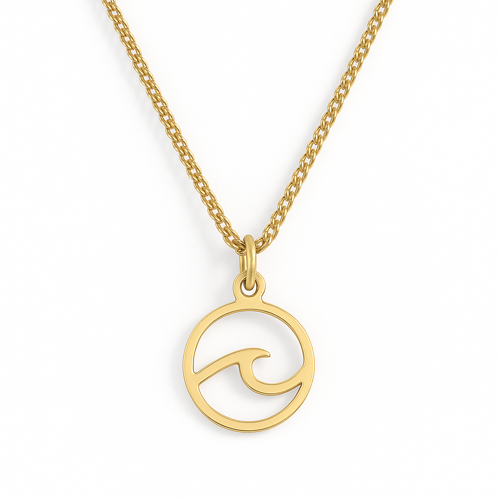 Wave - Gold Stainless Charm Necklace