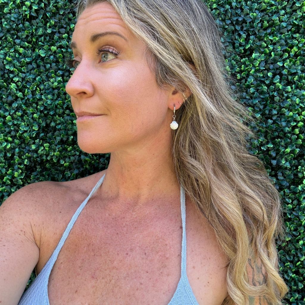 Huggie Seashell Earrings - Stainless Steel image 1