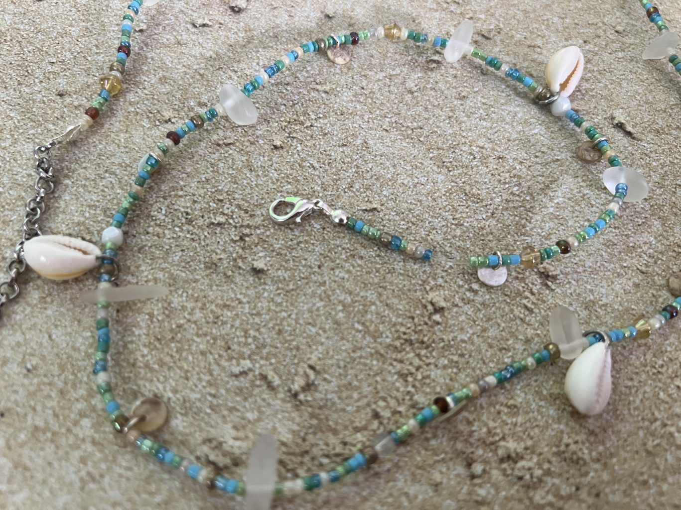 Tropical Beaded Seashell Belly Chain image 2