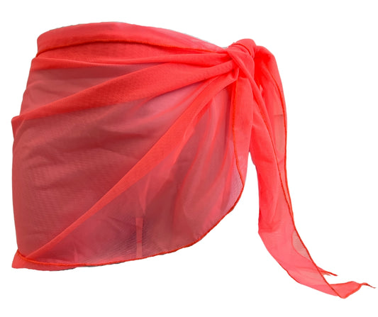 Sheer Tie Sarong Cover Up - Pink image