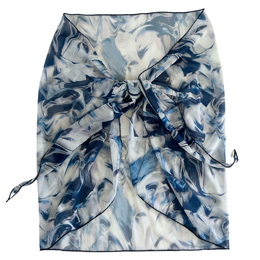 Blue Tides - Sheer Sarong Cover Up