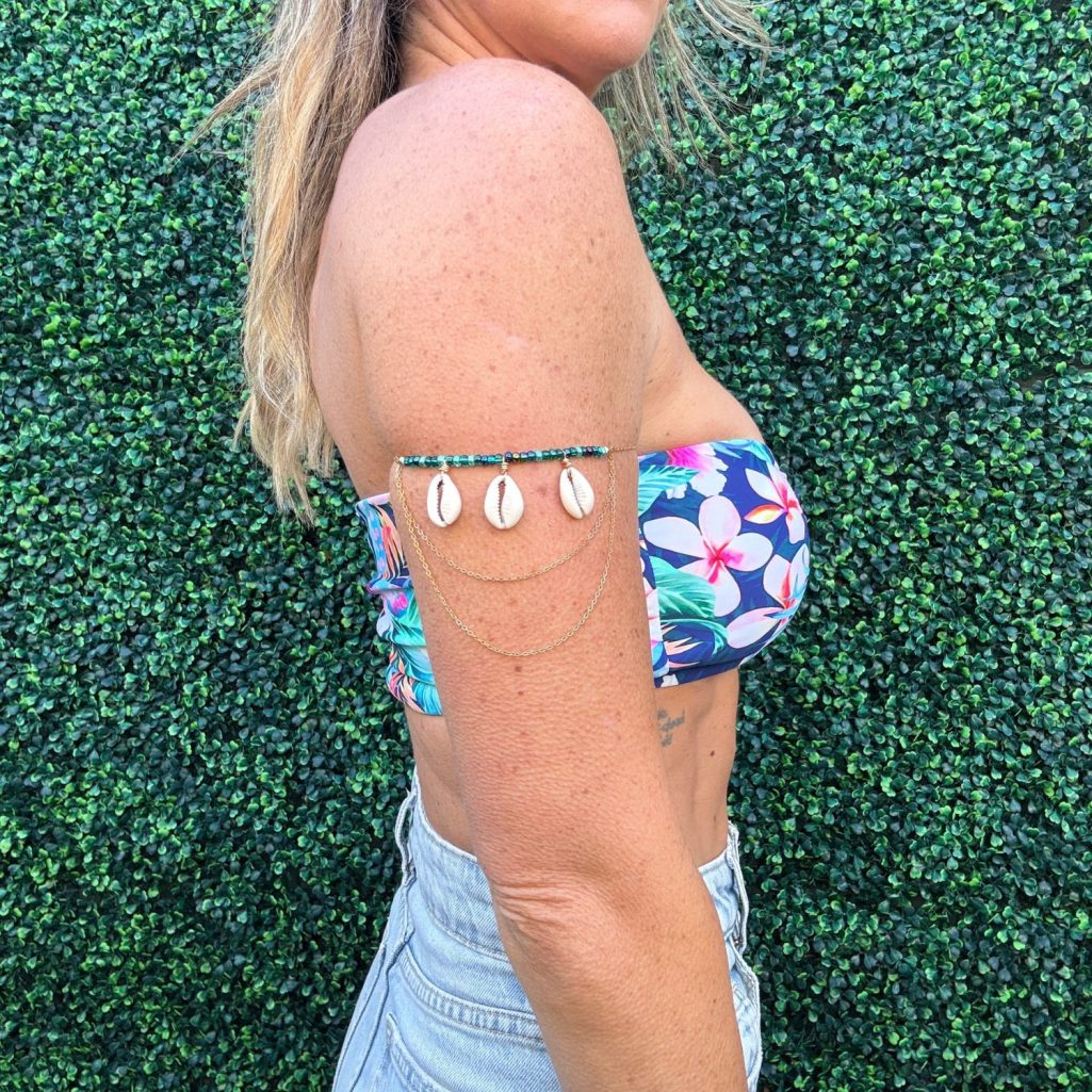 Beaded Cowrie Seashell Arm Band image 5