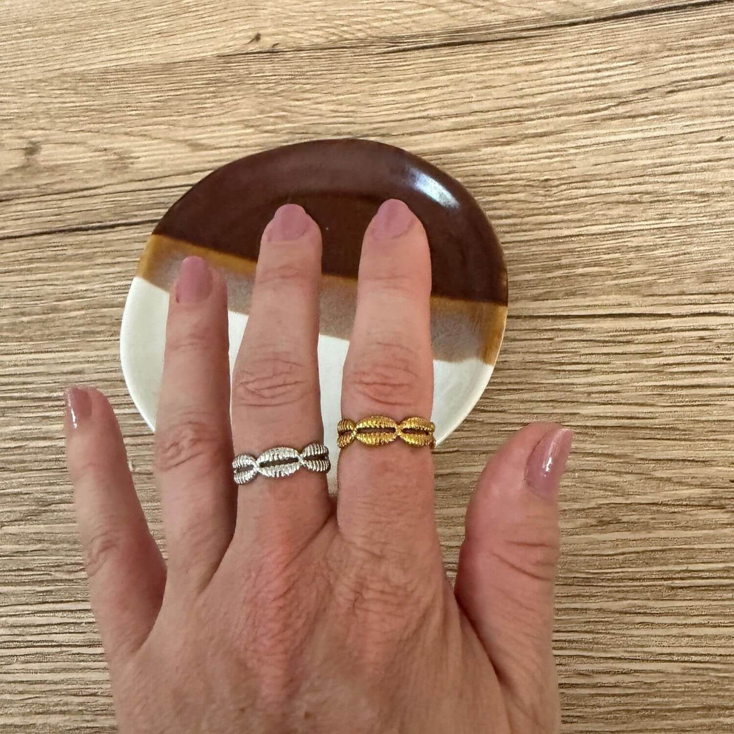 Cowrie Adjustable Ring