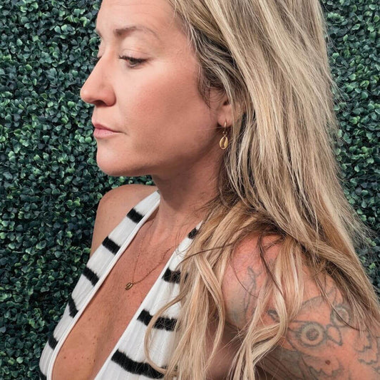 Cowrie Seashell Huggie Earrings