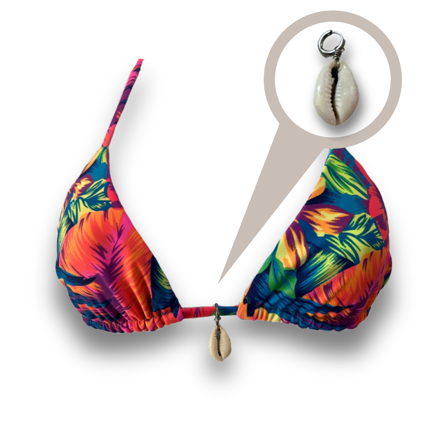 Cowrie Seashell Bikini Charm - Silver