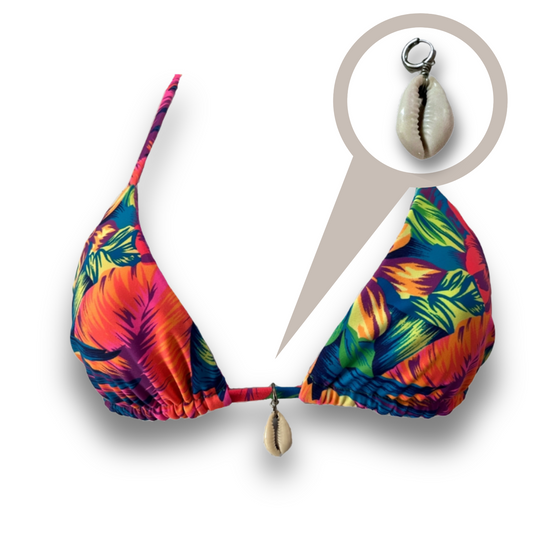 Cowrie Seashell Bikini Charm - Silver