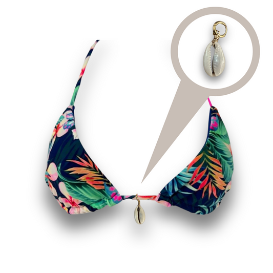 Cowrie Seashell Bikini Charm - Gold