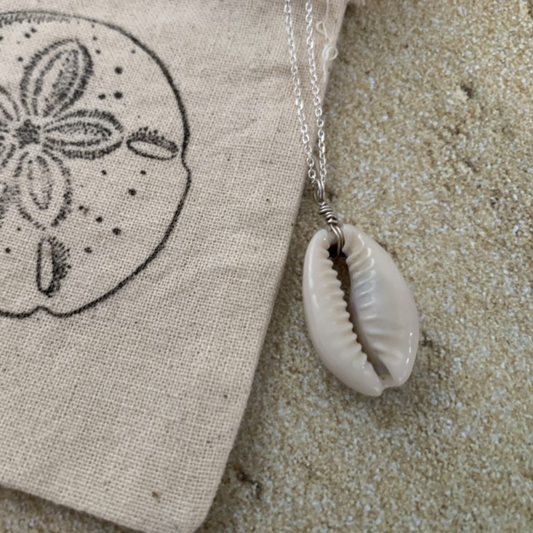Cowrie Seashell Necklace - Sterling Silver