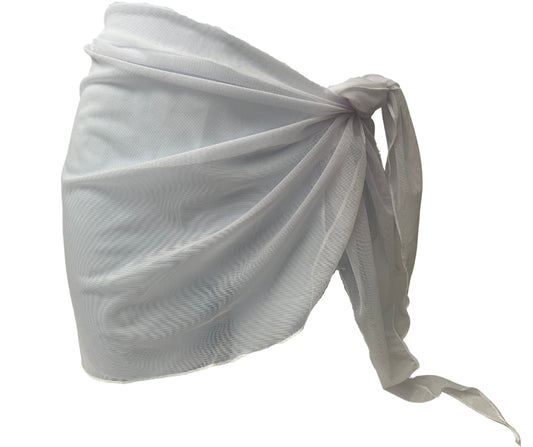 Sheer Tie Sarong Cover Up - White image
