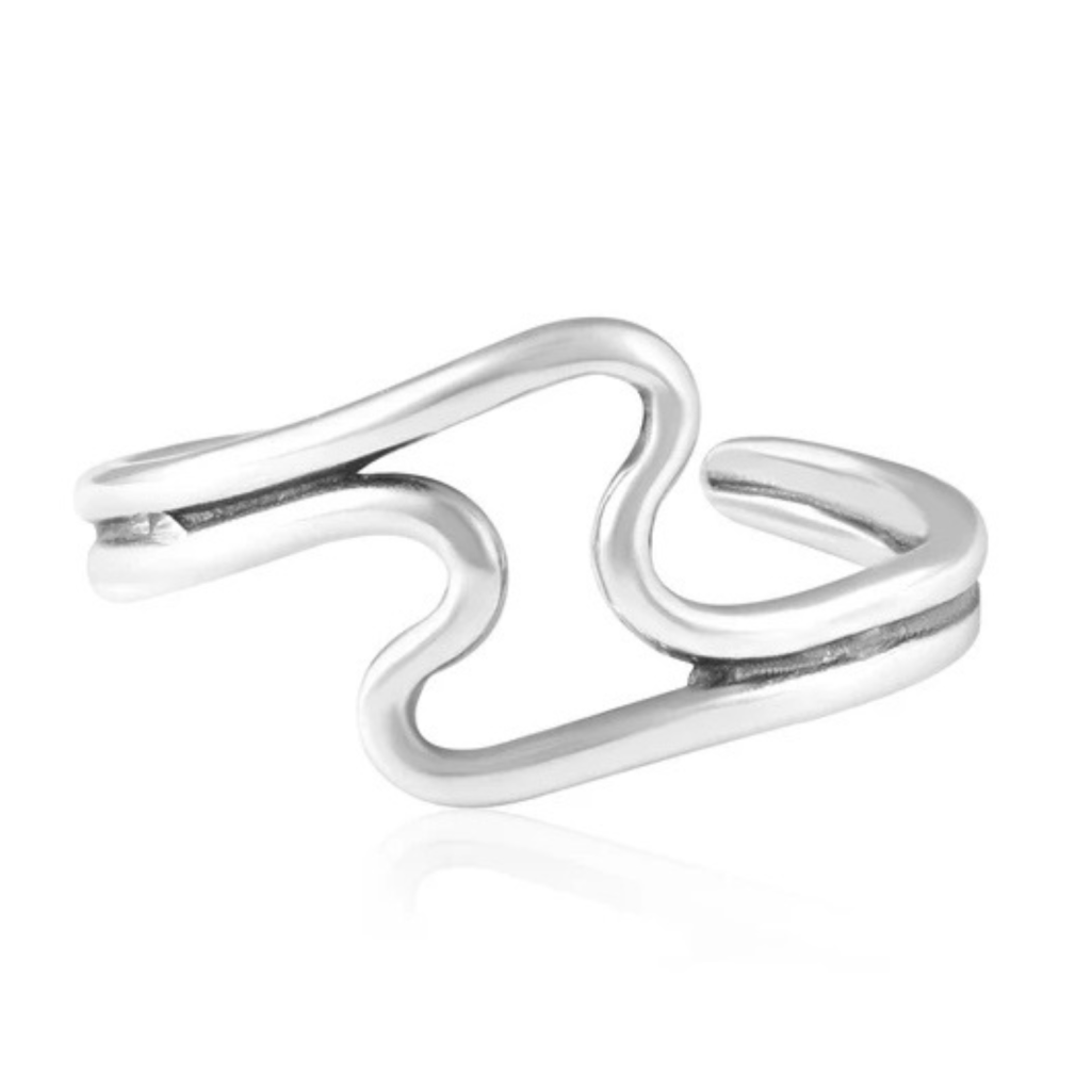 Wave Sterling Silver Toe Ring image 0