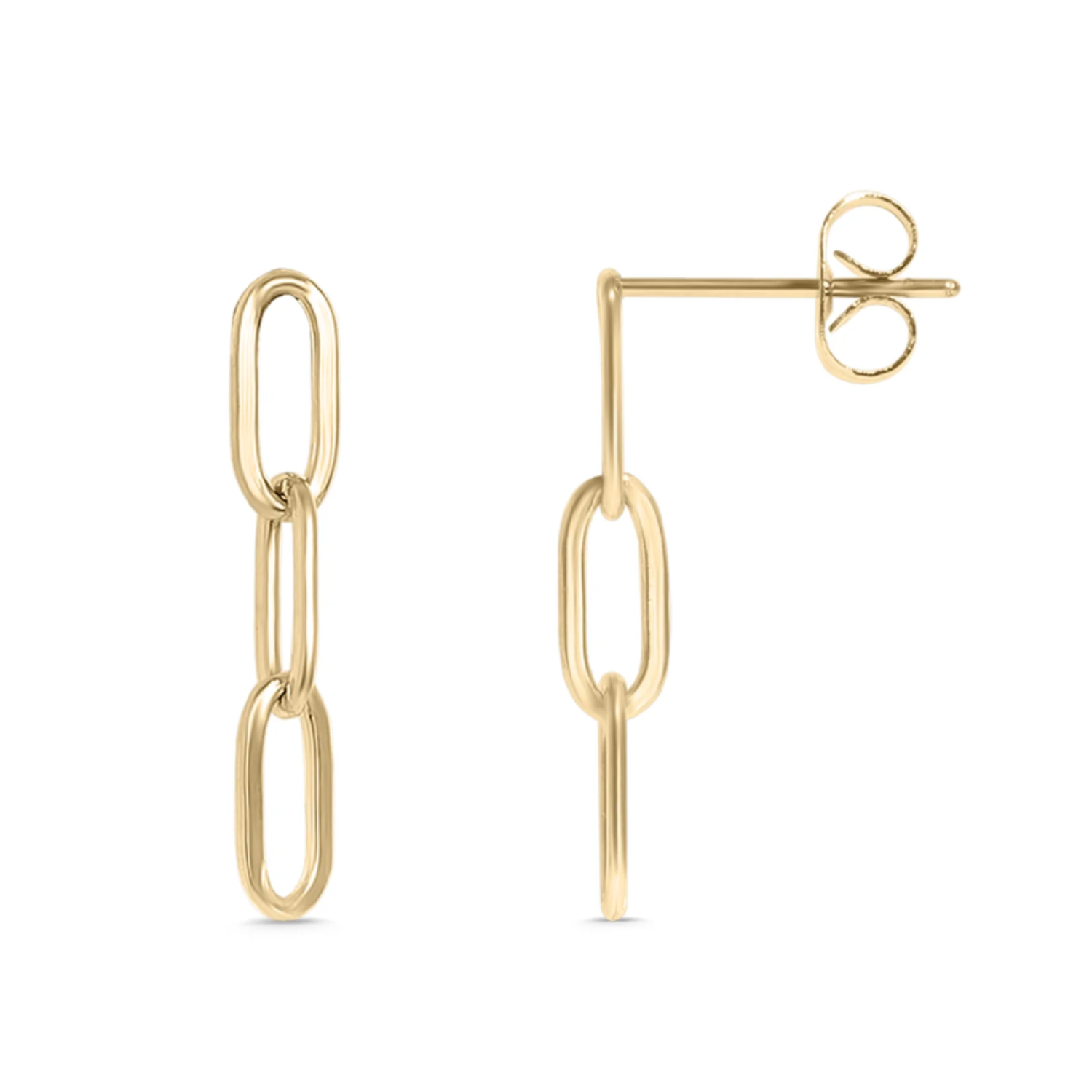 Gold chain link earrings