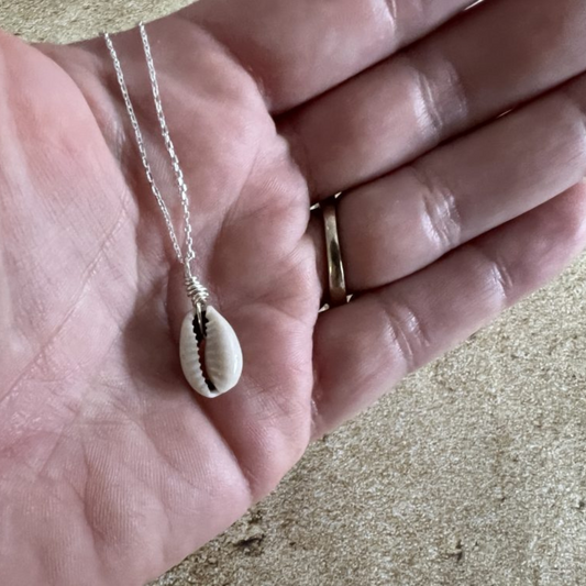 Mini Cowrie Seashell Necklace - Sterling Silver