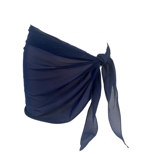 Navy Blue - Sheer Sarong Cover Up