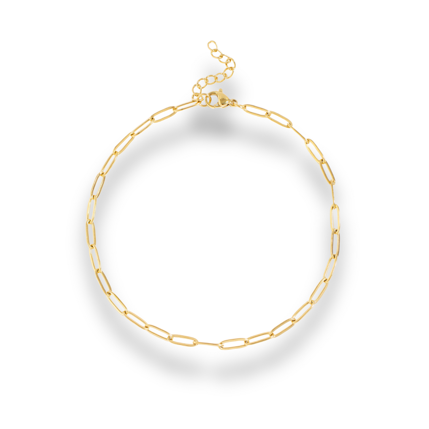 Paperclip Chain Anklet - Stainless Steel