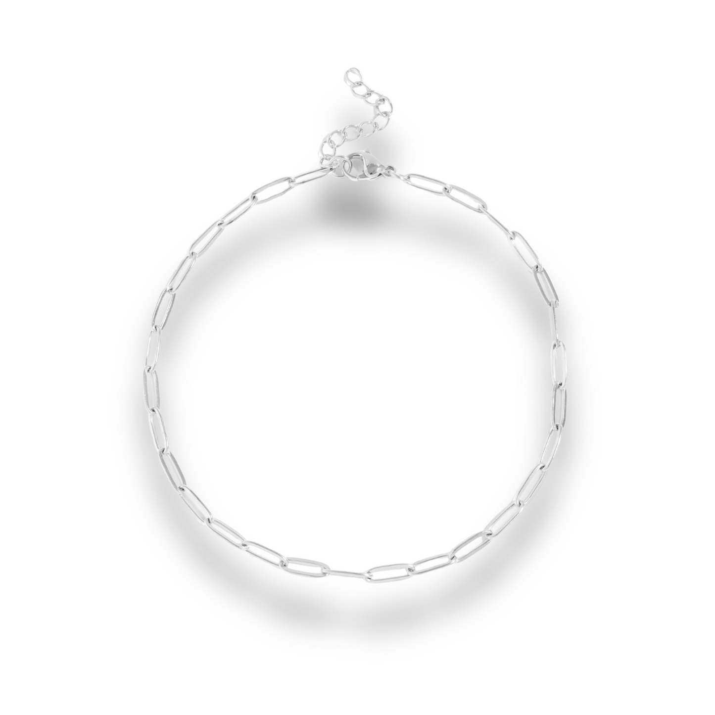 Paperclip Chain Anklet - Stainless Steel