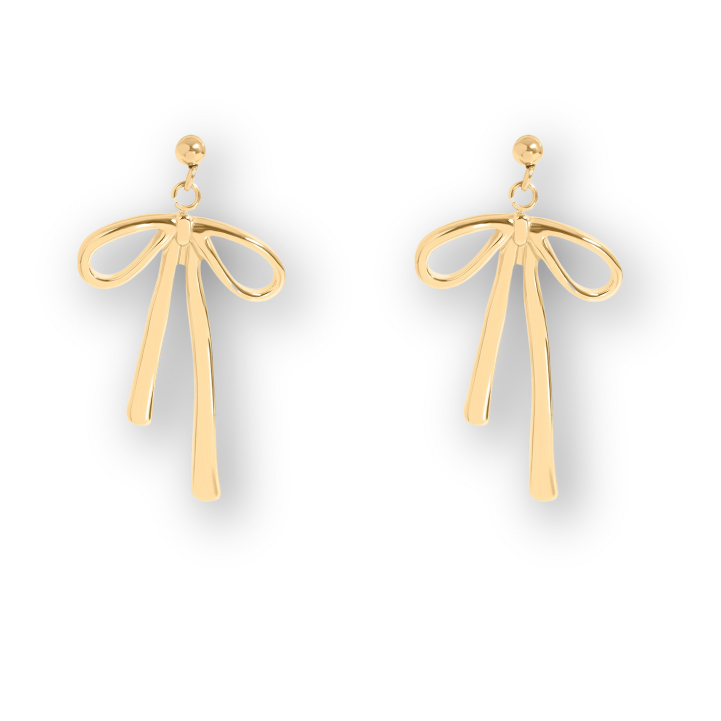 Ribbon Bow Earrings - Stainless Steel