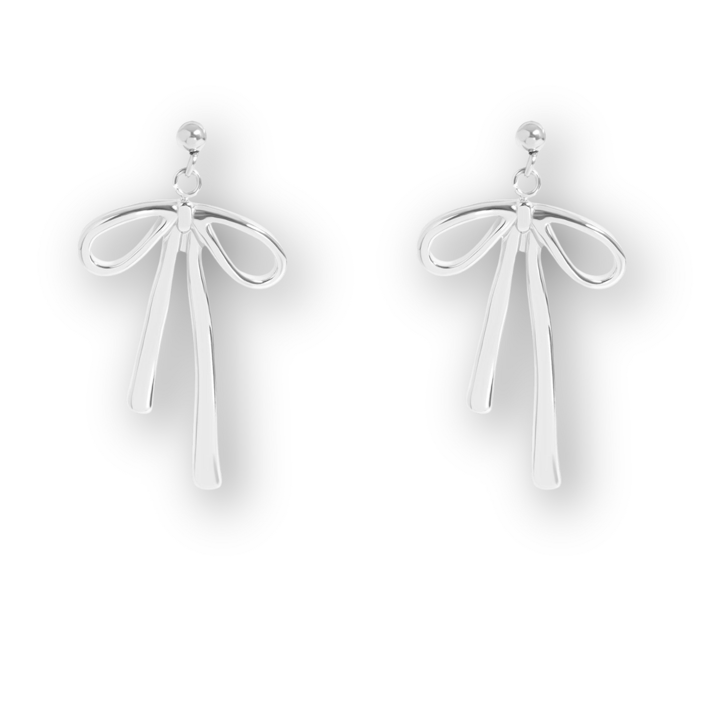 Ribbon Bow Earrings - Stainless Steel