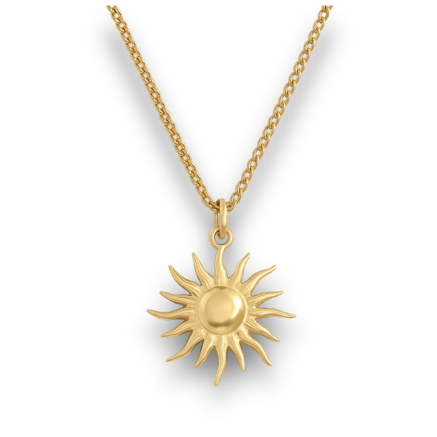 Sun Gold Stainless Charm Necklace