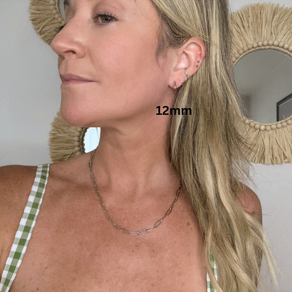 Minimalistic Silver Huggie Earrings - Silver - Stainless Steel