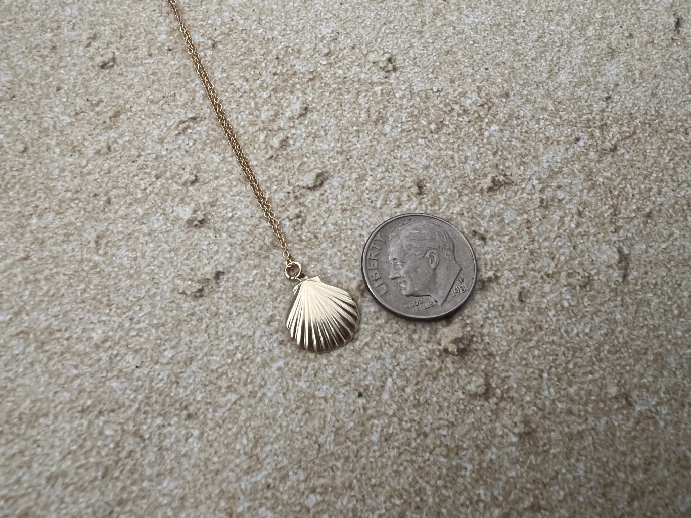 Dainty Gold Filled Seashell Necklace - 18 inches image 4