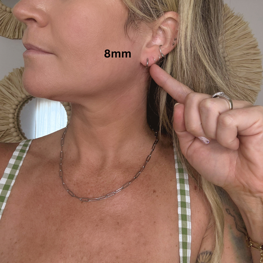 Minimalistic Silver Huggie Earrings - Silver - Stainless Steel