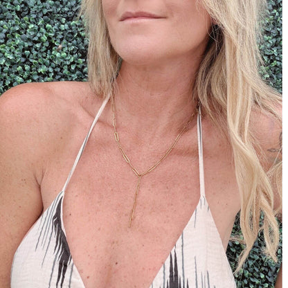 Nixie Paperclip Lariat Necklace