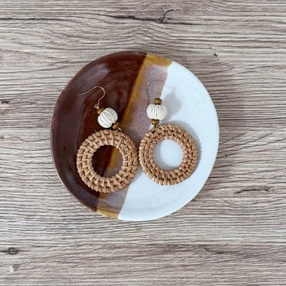 Tulum - Rattan Round Earrings
