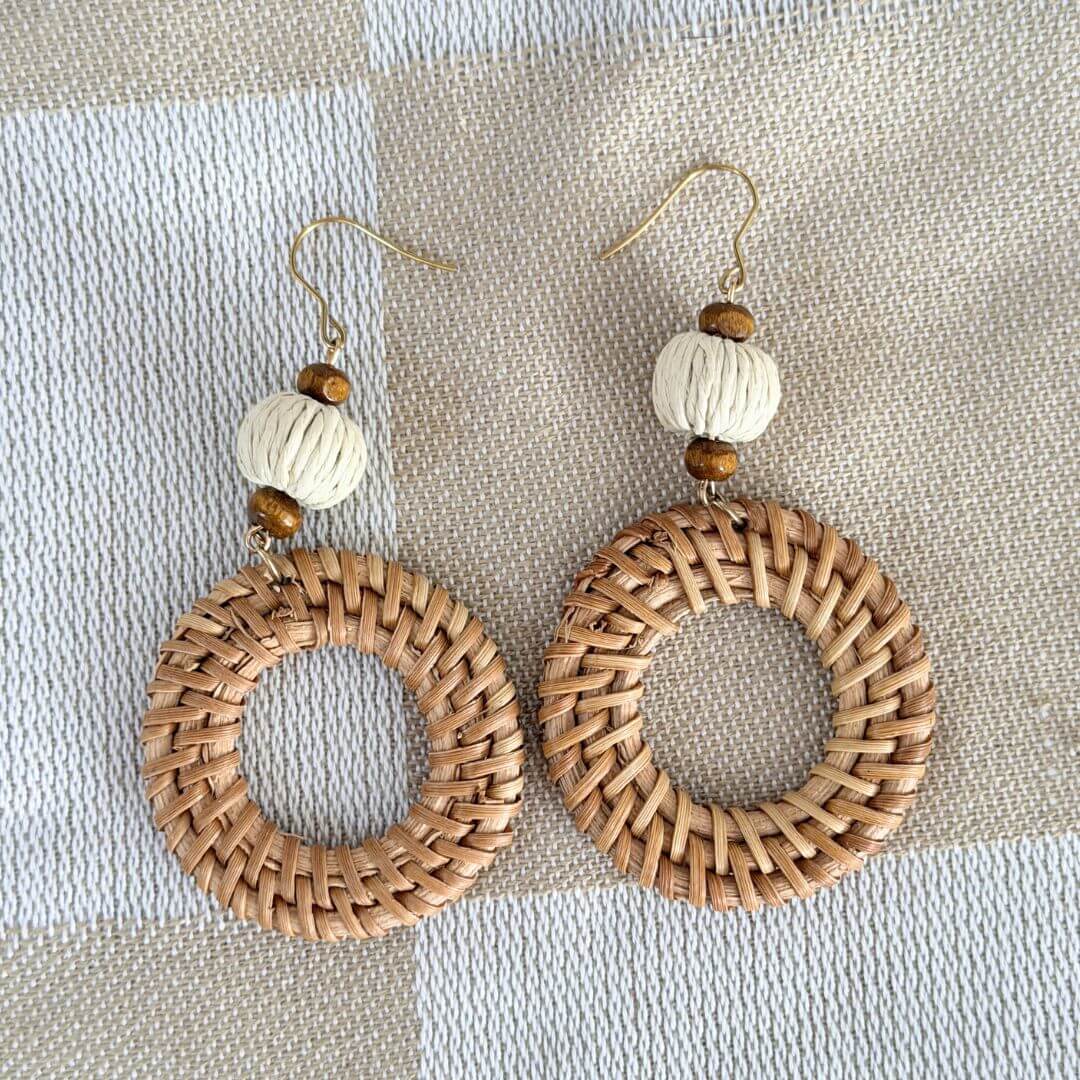 Tulum - Rattan Round Earrings
