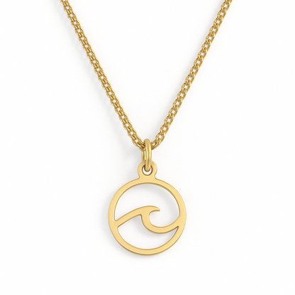 Wave - Gold Stainless Charm Necklace