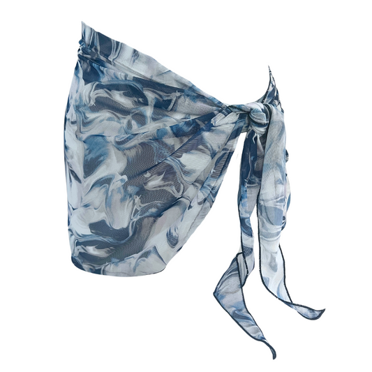Blue Tides - Sheer Sarong Cover Up