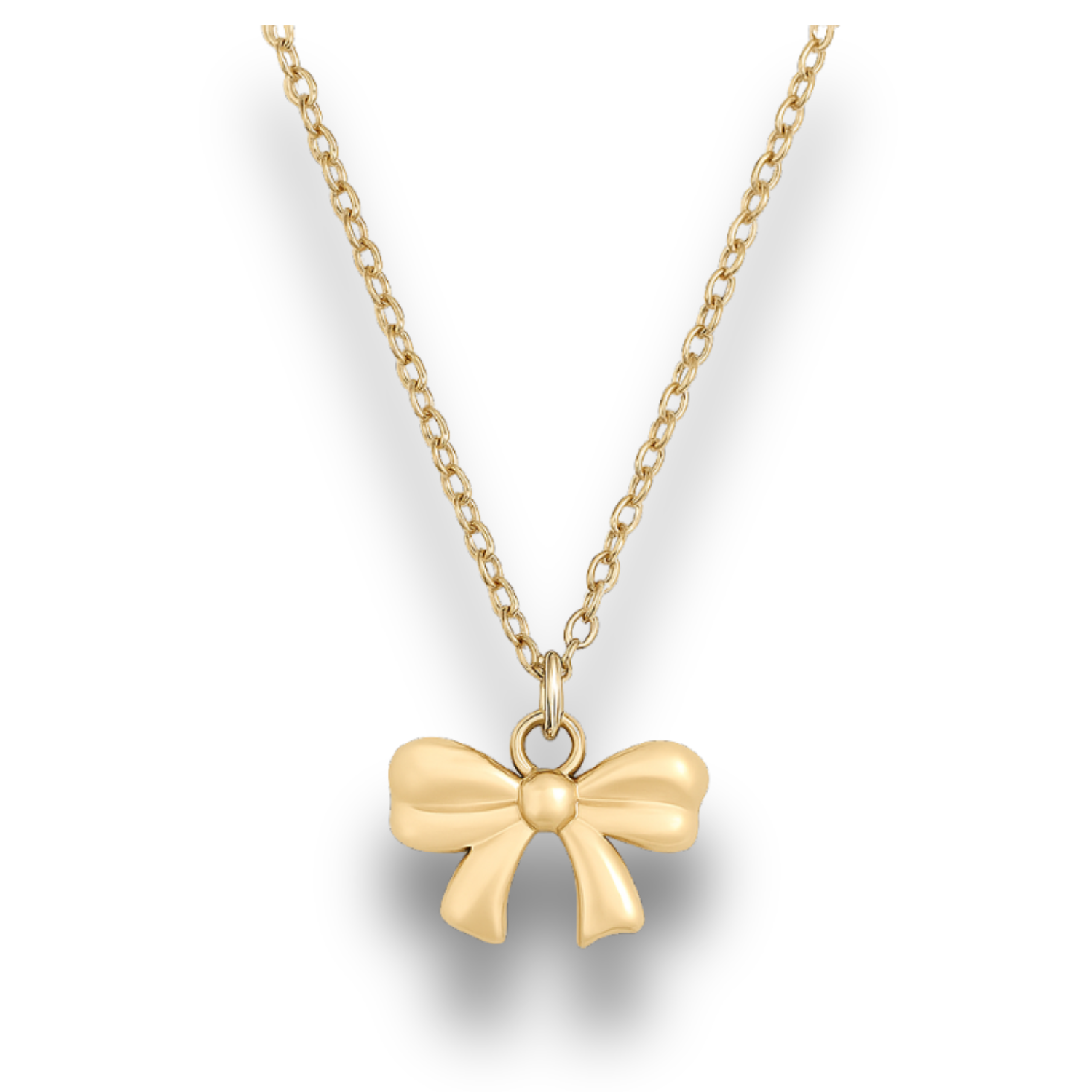 Gold bow-shaped pendant