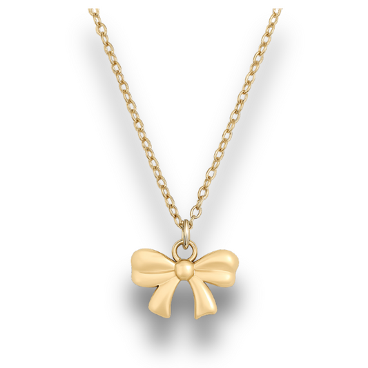 Gold bow-shaped pendant