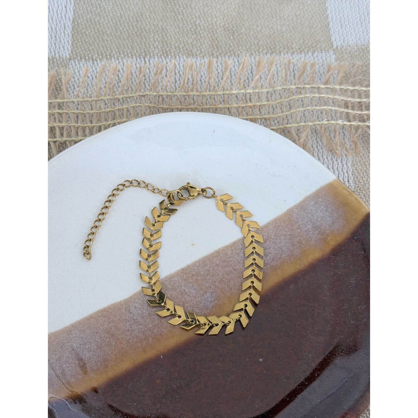 Chevron Chain Bracelet - Gold