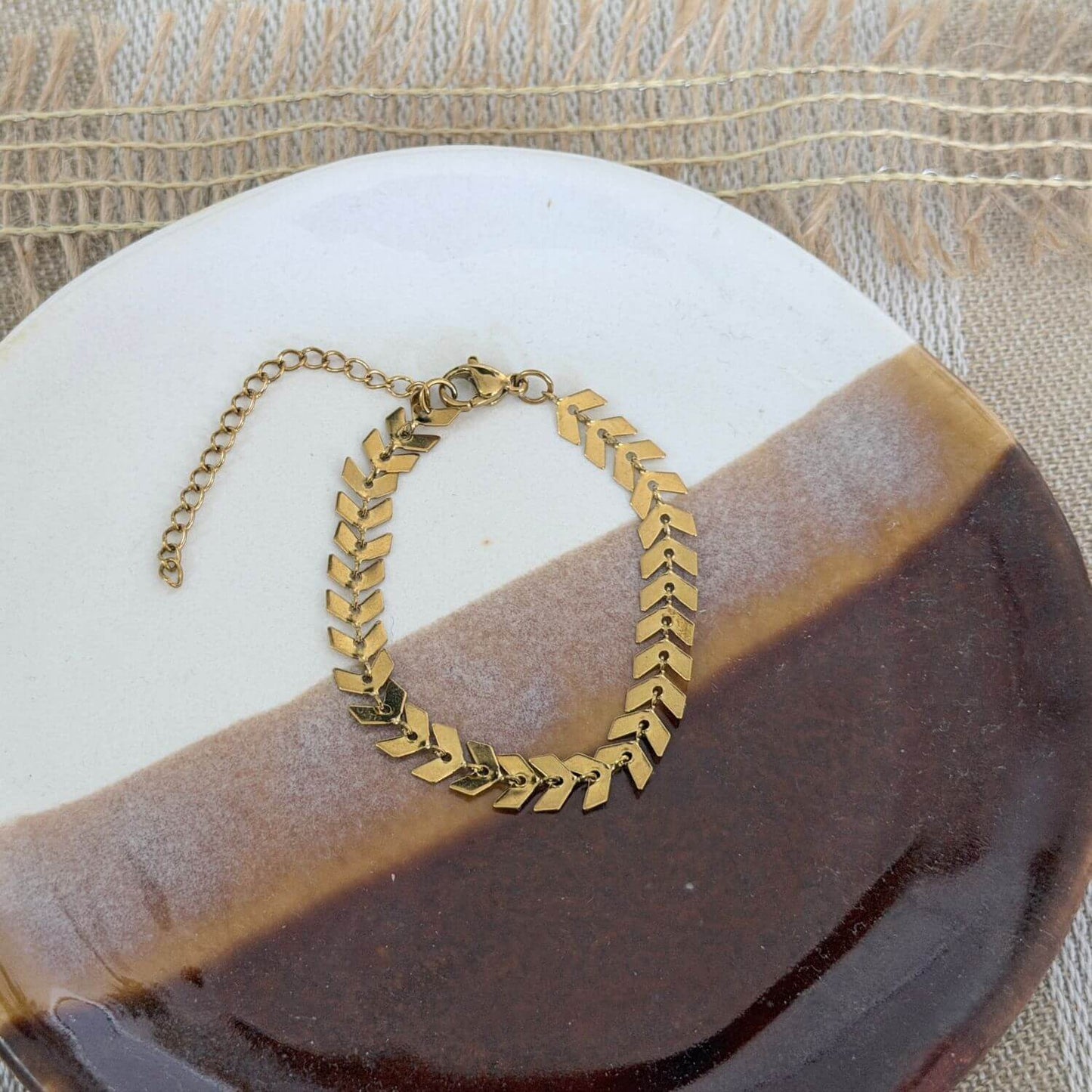Chevron Chain Bracelet - Gold