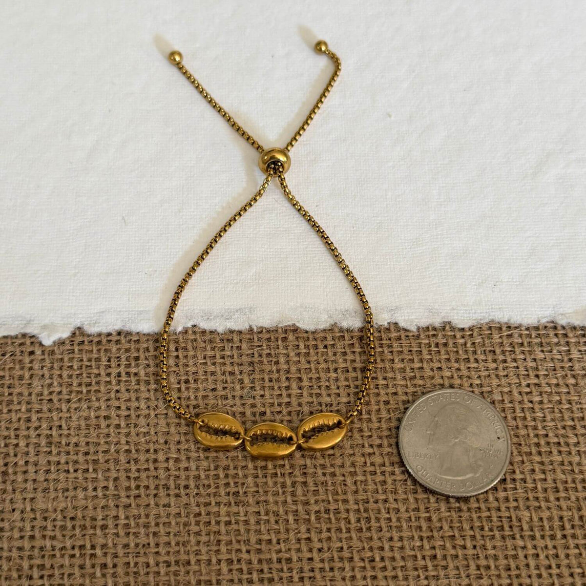Cowrie Puka Seashell Adjustable Bracelet