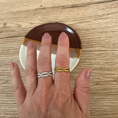 Cowrie Adjustable Ring