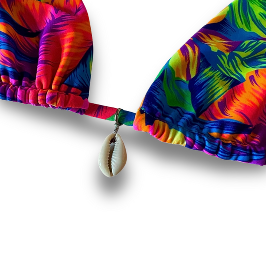 Cowrie Seashell Bikini Charm - Silver