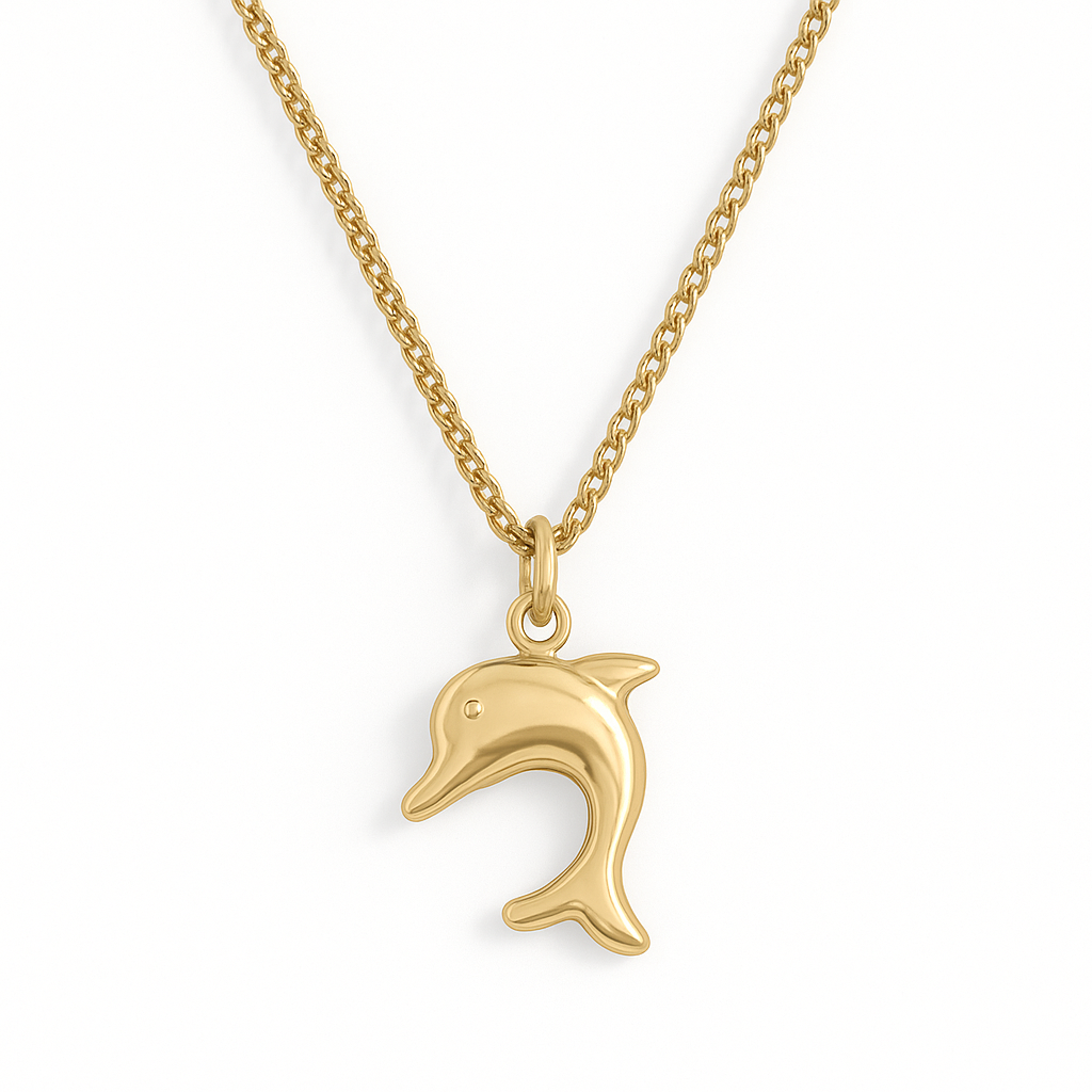 Dolphin - Gold Stainless Charm Necklace