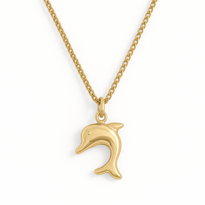 Dolphin - Gold Stainless Charm Necklace