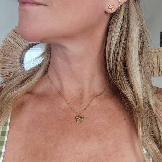 Bow - Gold Stainless Charm Necklace